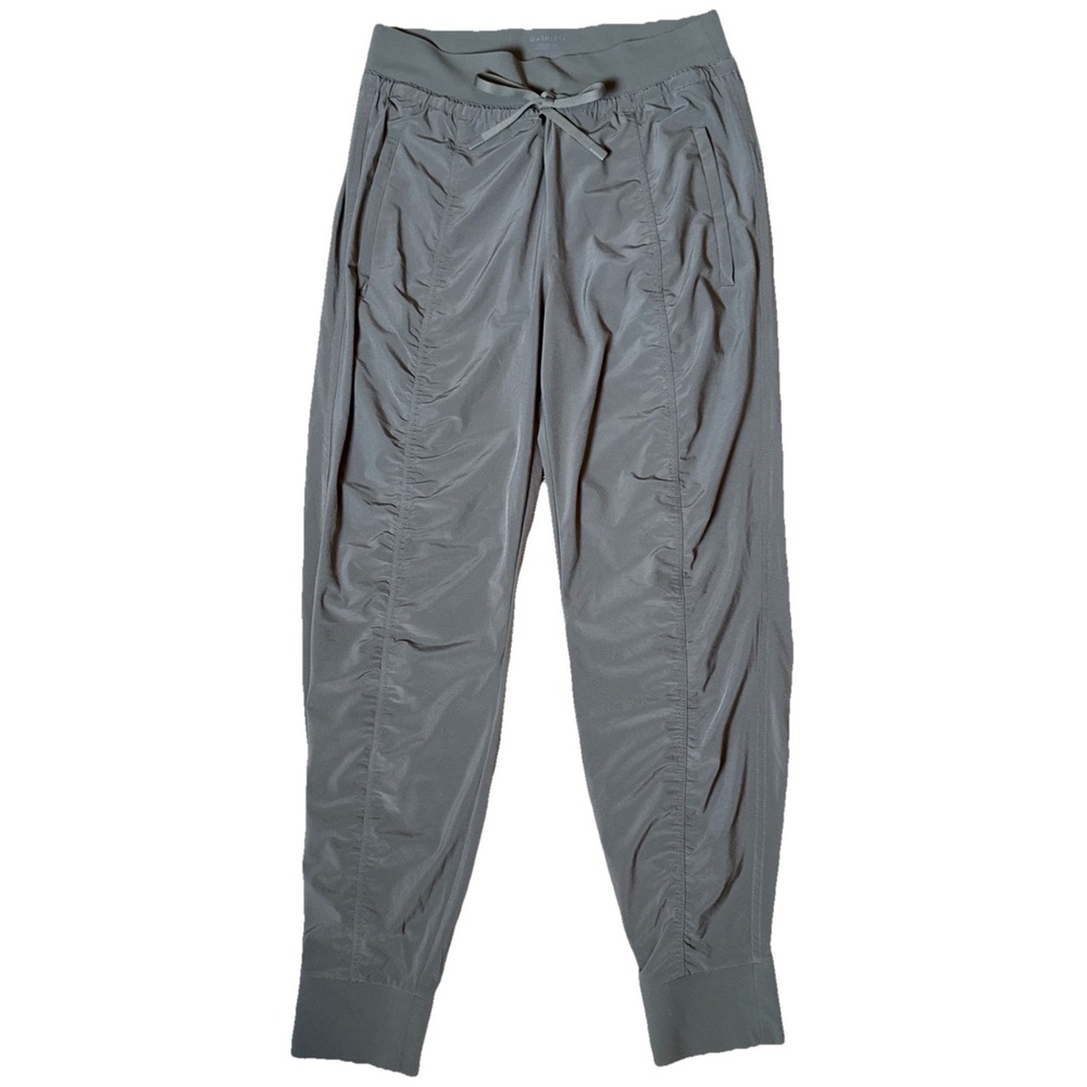 Athleta‎ Attitude Pant Olive Green Ruched Jogger Tapered Stretch Womens 8 EUC